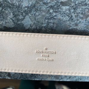 Louis Vuitton cream checkered belt